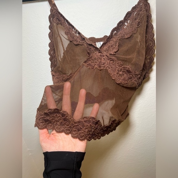 Rampage Brown Lace sheer Camisole - Picture 5 of 5
